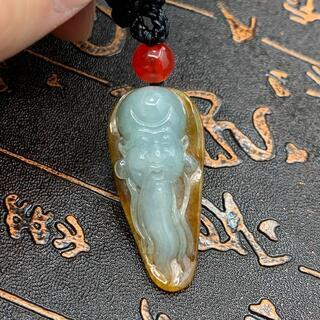 福袋 ネックレス 老人頭 本翡翠 ヒスイ 二色 誕生日プレゼント 縁起物 