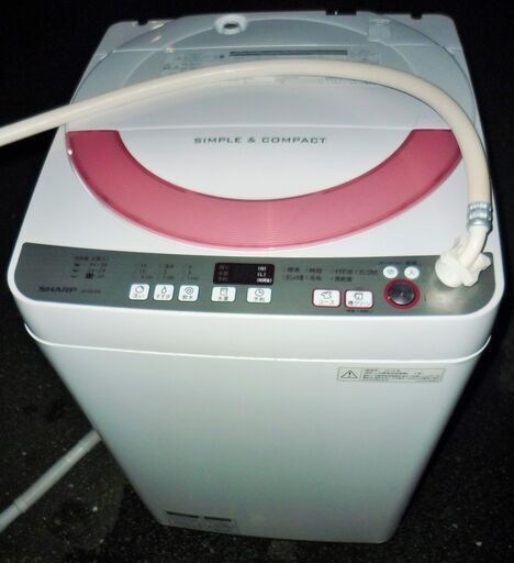 ☆シャープ SHARP ES-GE60R-P 6.0kg 簡易乾燥機能搭載全自動洗濯機◆新・穴なし槽