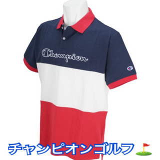 チャンピオン ゴルフ　ウェア メンズ　パネルボーダー 半袖ポロシャツの画像