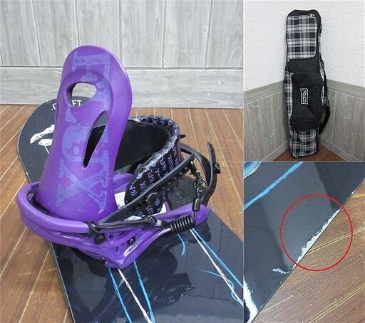 ss1795 サロモン スノーボード 2点セット 156cm 黒 ドクロ SALOMON