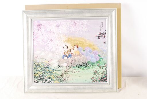3890 美品 開田風童 四季の中で ジクレー 500部限定 額装 60×67.5×4.5cm 愛知県岡崎市 直接引取可