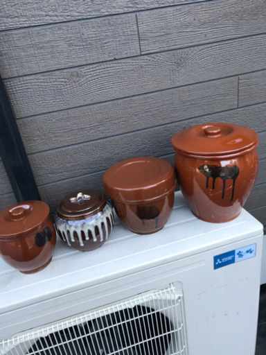 まとめ売り 蓋付き壺漬物壺梅壺梅干し陶器オシャレ4個まとめて未使用 なかじ 本納のその他の中古あげます 譲ります ジモティーで不用品の処分
