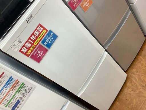 MITSUBISHI 2ドア冷蔵庫 MR-P15EC-KW 2018年製　146L ※部分割れ有り