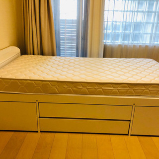 dinos収納付き白いベッド