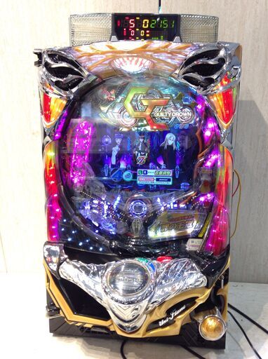 ■3064■CRギルティクラウン 循環改造有り パチンコ台 家庭用 ゲームセンター用 データカウンター付き カフィ付属 置き台 実機