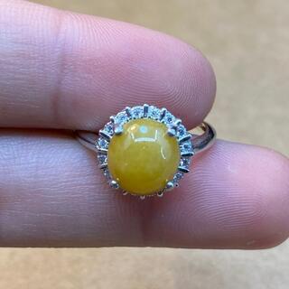 指輪 リング ミャンマー産 ヒスイ 本翡翠 黄色 フリーサイズ 誕生日プレゼント 本物保証