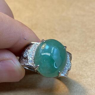 メンズ指輪 リング ヒスイ 本翡翠 緑色 フリーサイズ 誕生日プレゼント 縁起物 本物保証