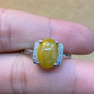 指輪 リング 本翡翠ヒスイ 黄色 フリーサイズ 誕生日プレゼント 縁起物 天然石 本物保証