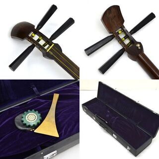 ✨美品✨細棹三味線 紅木 丸打胴 バチ付 付属多数 和楽器 ✨美品✨細棹三味線 紅木 丸打胴 バチ付 付属多数 和