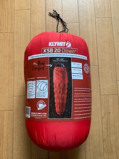 ダウンシュラフ　コストコで購入　新品未使用　KLYMIT KSB20 13447円で購入