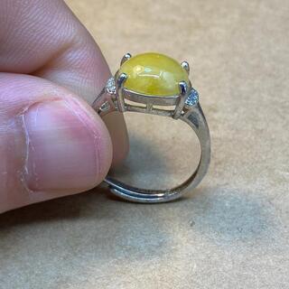 指輪 リング 天然本翡翠 ヒスイ 黄色 希少 フリーサイズ 男女兼用 本物保証