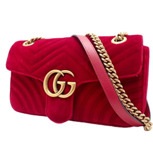 GUCCI(グッチ) GGマーモント ベルベット　赤