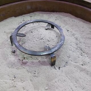 丸火鉢 幅60cm 欅 和風 木工 レトロ アンティーク 五徳、灰付き けやき