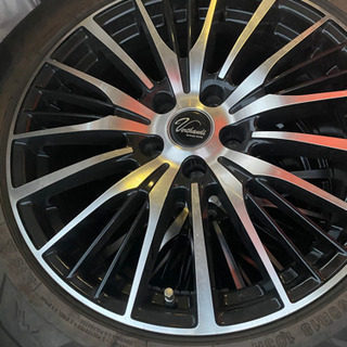 【再値下げ！】スタッドレス付　verthandi 18 8.0 YH-S25 BK/P 114.3×5 4本＋アルミナット1台分（P1.5）＋フロアジャッキ