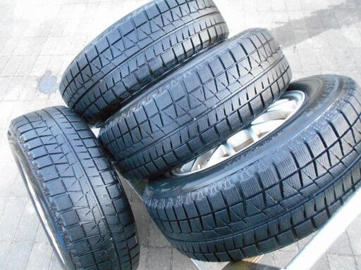 ◆売約となりました◆溝有！8ｍｍ程度 便利10穴 スタッドレス ホイール付き 4本セット 195/65R15 5穴 アルミホイール ホイールタイヤセット ブリザック