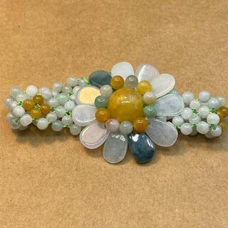 ブレスレット 花 本翡翠 ヒスイ 誕生日プレゼント 縁起物 金運ＵＰ 本物保証