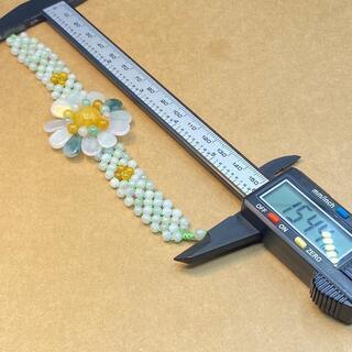 ブレスレット 花 本翡翠 ヒスイ 誕生日プレゼント 縁起物 金運ＵＰ 本物保証