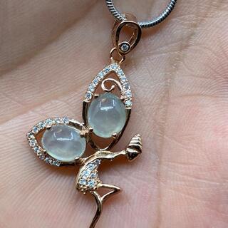 福袋 ネックレス 蝶々天使 本翡翠 ヒスイ 透明色 誕生日プレゼント 縁起物 本物保証