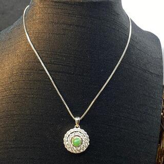 福袋 ネックレス 天然本翡翠 氷ヒスイ 緑色 シルバー ジリコン 本物保証