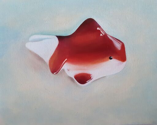 絵画（油絵） Monsieur Poisson ：小さな金魚