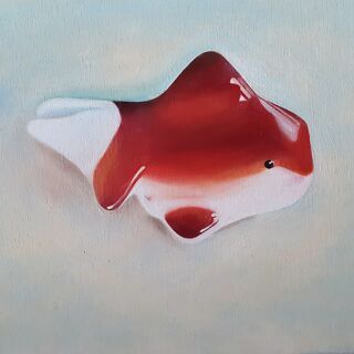 絵画（油絵） Monsieur Poisson ：小さな金魚