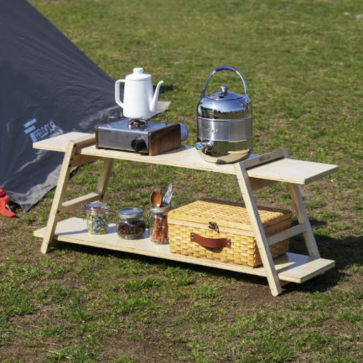 【ほぼ新品】FIELDOOR折りたたみラック(板一枚無料で付属)