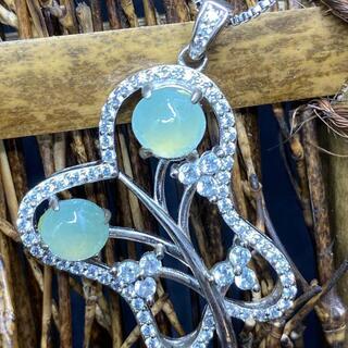  福袋 豪華 ネックレス 葉っぱ 本翡翠 氷ヒスイA貨 シルバー ジリコン 本物保証