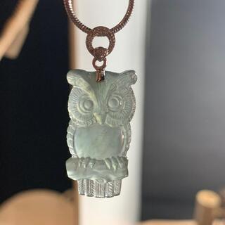 福袋 ネックレス 梟 本翡翠 氷ヒスイ 誕生日プレゼント 18kホワイト
