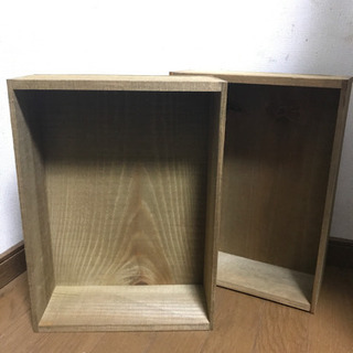 【ネット決済】オリーブ色 木箱 小 2つセット