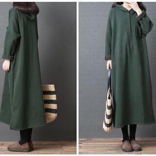 ロング丈フード付き長袖パーカーワンピース大きめ無地シンプル厚手パーカーワンピース Aiho 千葉のワンピース の中古 古着あげます 譲ります ジモティーで不用品の処分