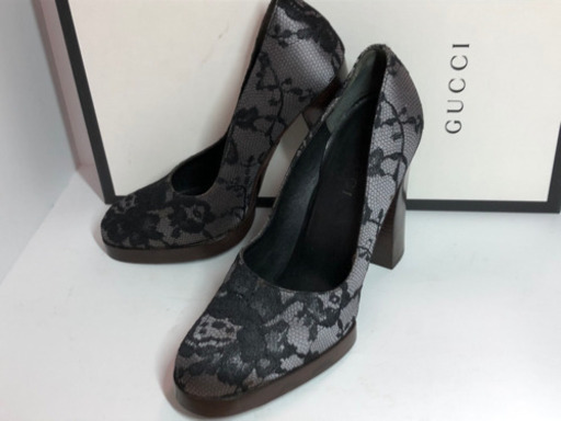 GUCCI 花柄　レース　パンプス　美品