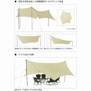 半額以下】LOGOSビッグオクタゴンタープ【1度使用済】