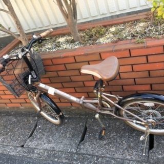 (chariyoshy 出品)薄い茶色　折りたたみ自転車　20インチ