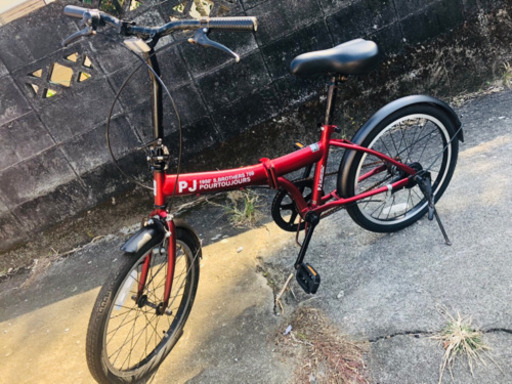 折りたたみ自転車　渋めの赤　20インチ