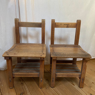 昭和レトロ 木の椅子 2個セット