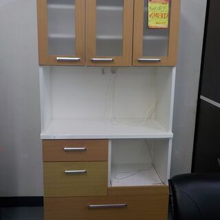 ◼️ 【中古品】食器棚 約幅120cm 奥行き42cm 高さ182cm ライト 