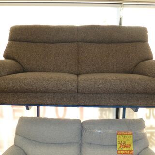 k62☆ワイドハイバック2Pソファ☆ファブリック☆茶色☆幅1830㎜☆近隣