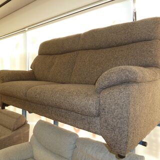 k62☆ワイドハイバック2Pソファ☆ファブリック☆茶色☆幅1830㎜☆近隣