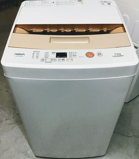 【送料無料・設置無料サービス有り】洗濯機 2016年製 AQUA AQW-BK50E 中古