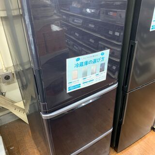 シャープ　3ドア冷蔵　314L　2011年製　SJ-PW31W　両開き