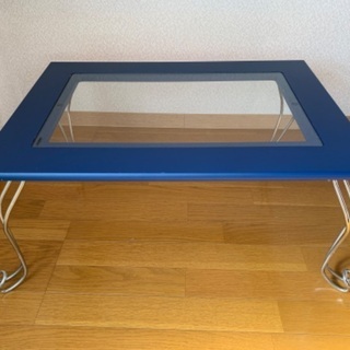 ★無料★青　ローテーブル　折り畳み70×50×34