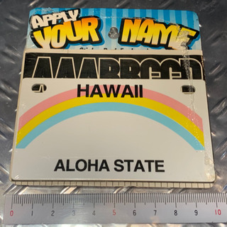 【ネット決済】ハワイのナンバープレート　ミニチュア　文字シール付き