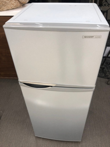 【美品】シャープ 2ドア冷凍冷蔵庫 SJ-H12W-S 118L