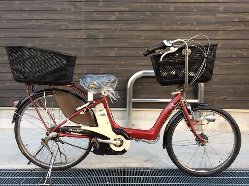 地域限定送料無料　ブリヂストン　アンジェリーノ　新基準　8,1AH　赤　ギュット　キッス　神戸市　電動自転車