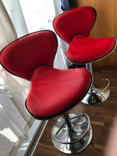 代引き手数料無料 ニトリ カウンターチェア 赤 ダイニングチェア