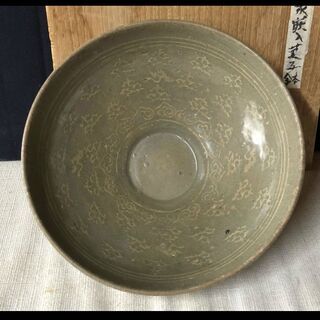 e315 高麗青磁象嵌入菓子鉢 合わせ箱 茶道具