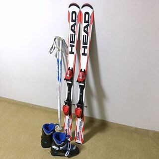 （値下げ可能）ロシニョール　ジュニア用カービングスキー板とストックのセット 値下げ可能）ロシニョールジュニア用カービングスキー板と