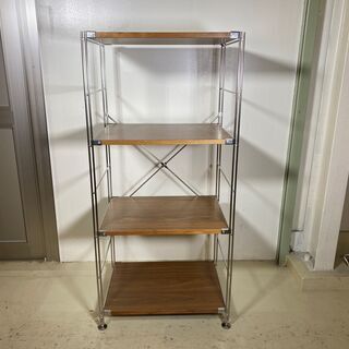 シェルフ フリーラック 変形シェルフ 飾り棚 収納棚 ブラウン 中古品
