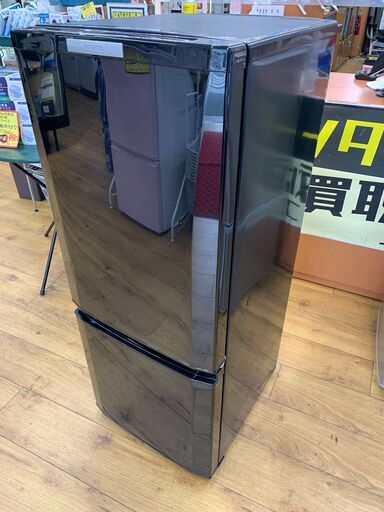 JM0002 三菱 MITSUBISHI 2ドア冷凍冷蔵庫 146L MR-P15X-B ブラック 2014年製
