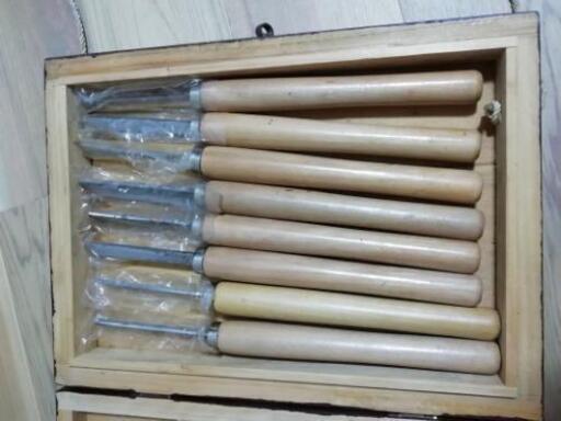 木工用チゼル　木工旋盤用　バイト　8本　箱付き（別に木工旋盤も出品中です!）